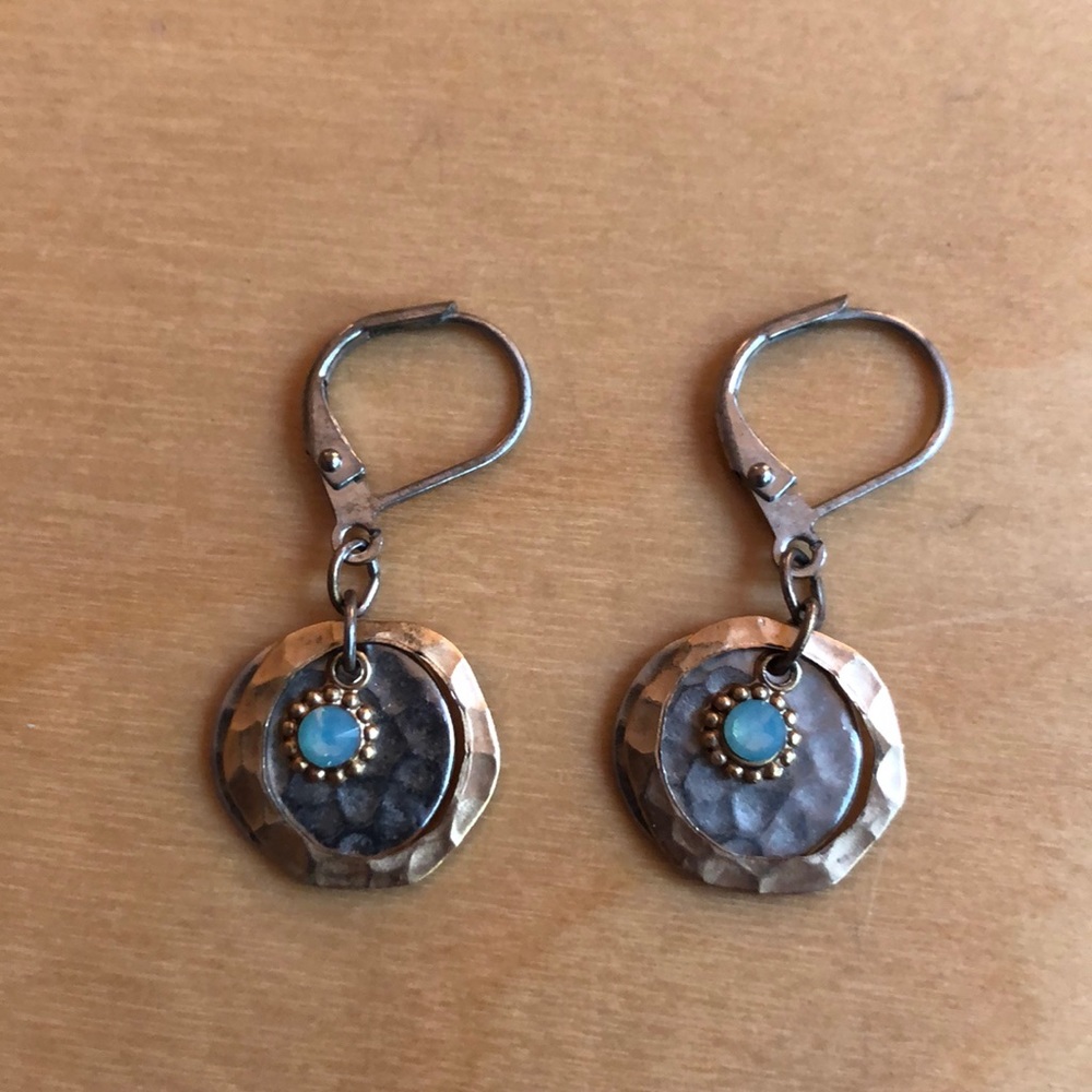 Hammered metal earrings boho